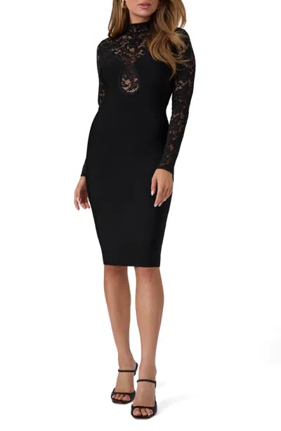 Marciano Davina Lace Bandage Dress In Black