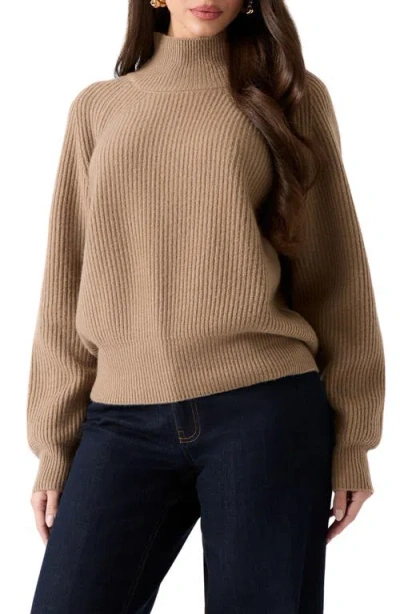 Marciano Denise Mock Neck Cashmere Blend Sweater In Burgundy