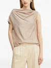 Marciano Dorian Draped Sleeveless Top In Brown