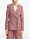 Marciano Double-breasted Fringed Blazer In Pink