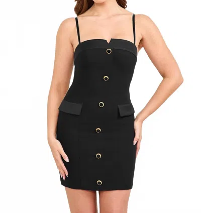 Marciano Eco Vittoria Bustier Mini Button Up Dress In Black