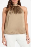 Marciano Elisa Sleeveless Silk Top In Brown