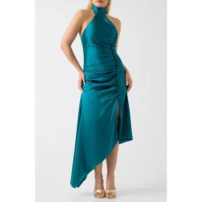 Marciano Evelina Sleeveless Halter Midi Dress In Blue