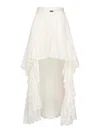Marciano Ruffled High-low Skirt In White