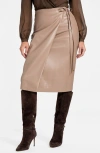 Marciano Gladys Faux Leather Wrap Skirt In Brown