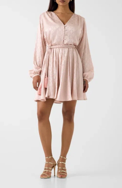 Marciano Hadil Logo Monogram V-neck Minidress In Pink