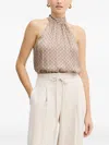 Marciano Halterneck Monogram Top In Neutral