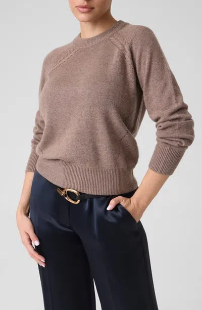 Marciano Helsinki Crewneck Cashmere Blend Sweater In Silk Taupe Heather