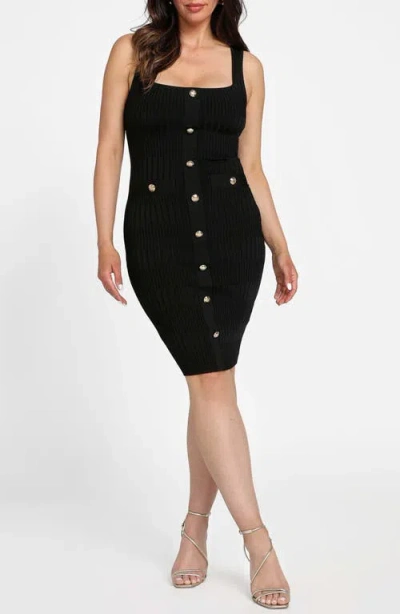 Marciano Janet Sleeveless Rib Sweater Dress In Black