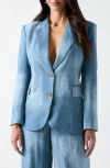Marciano Jen Denim Effect Blazer In Multi