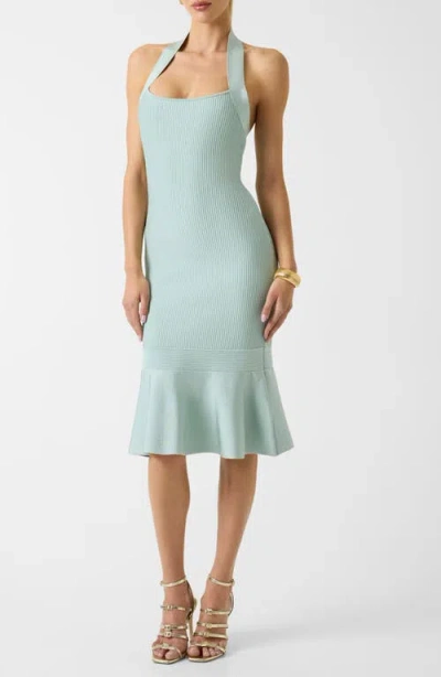 Marciano Jenny Rib Halter Midi Dress In Green
