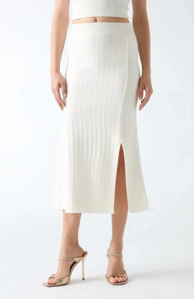 Marciano Kaeda Knit Side Slit Skirt In White