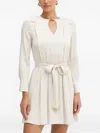 Marciano Keyhole Belted Mini Dress In White