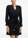 Marciano Keyhole-detail Tie-fastening Mini Dress In Black