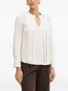 Marciano Keyhole Pleated Blouse In Brown