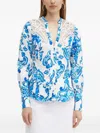 Marciano Lace Printed Blouse In Blue