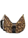 Marciano Leopard-print Half-moon Shoulder Bag In Brown
