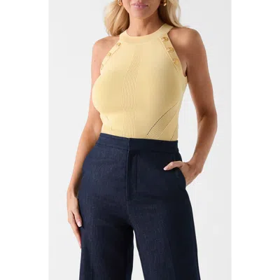 Marciano Loli Button Sweater Tank In Yellow