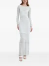 Marciano Long-sleeve Crochet Maxi Dress In White
