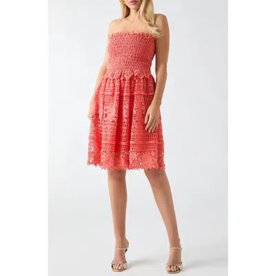 Marciano Malene Strapless Dress In Pink