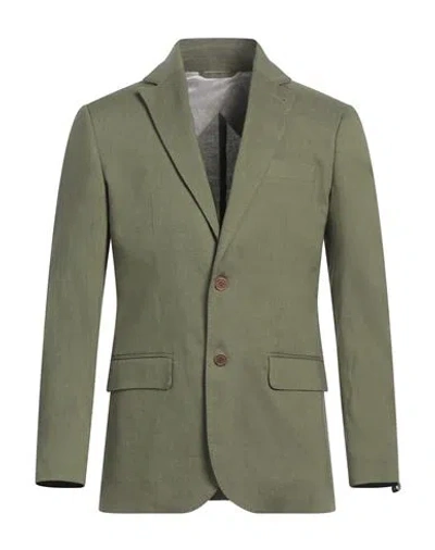 Marciano By Guess Man Blazer Military Green Size 36 Linen, Viscose, Elastane