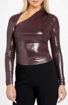 Marciano Metallic Asymmetric Neck Top In Multi