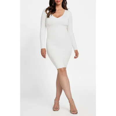 Marciano Miley Long Sleeve Body-con Dress In White