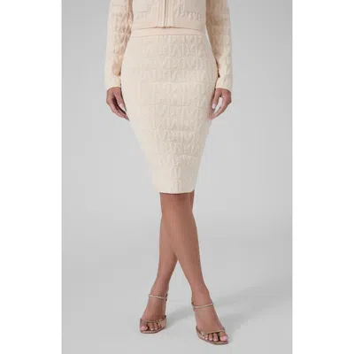 Marciano Naliya Monogram Pencil Midi Skirt In Neutral
