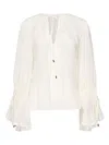 Marciano Neck-tie Flared-sleeve Blouse