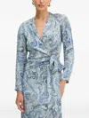 Marciano Paisley Tie Blouse In Blue
