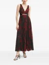 Marciano Pleated Floral Dress In Black