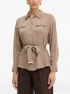 Marciano Pocket-belted Shirt In Brown
