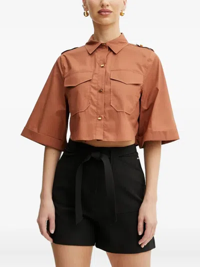 Marciano Pocket Button Shirt In Brown