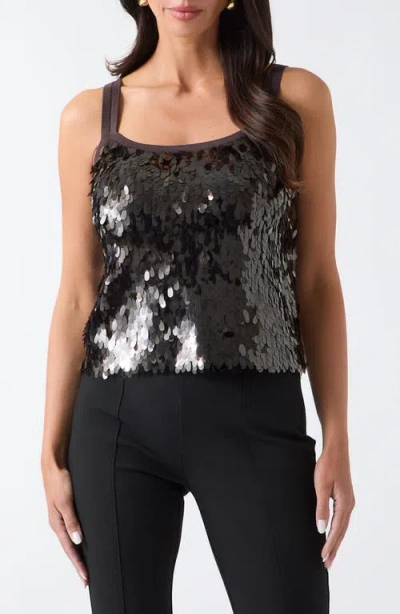 Marciano Rita Sequin Paillette Tank In Black