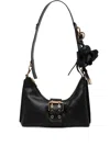 Marciano Rose-appliqué Buckle Shoulder Bag In Black