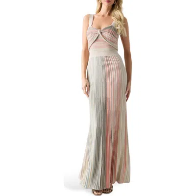 Marciano Rosy Metallic Knit Maxi Dress In Brown