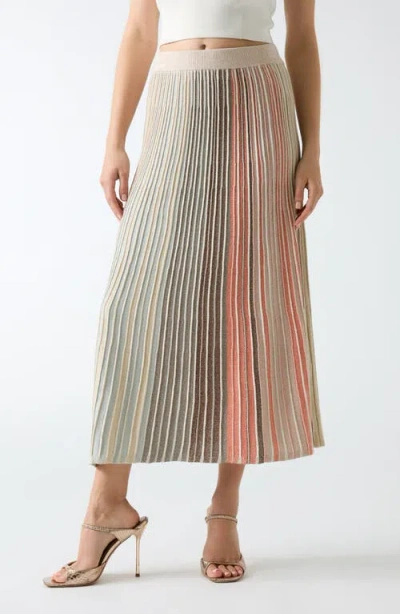 Marciano Rosy Pleat Knit Midi Skirt In Brown