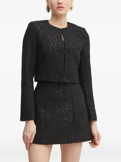 Marciano Sequin-embellished Jacket In Black