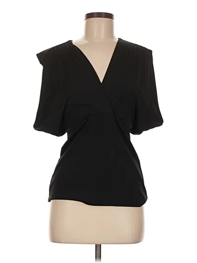 Pre-owned Marciano Short Sleeve Blouse In Black