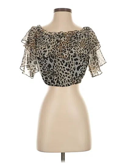 Pre-owned Marciano Short Sleeve Blouse In Silver