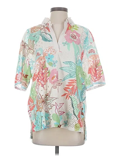 Pre-owned Marciano Short Sleeve Blouse In White