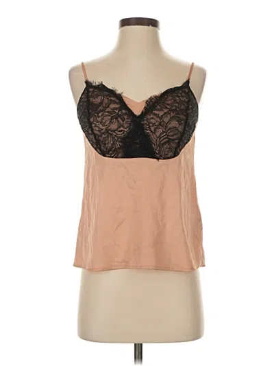 Pre-owned Marciano Sleeveless Top Tan Sweetheart Neckline Tops In Brown