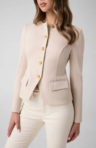 Marciano Sophia Collarless Ponte Blazer In Neutral