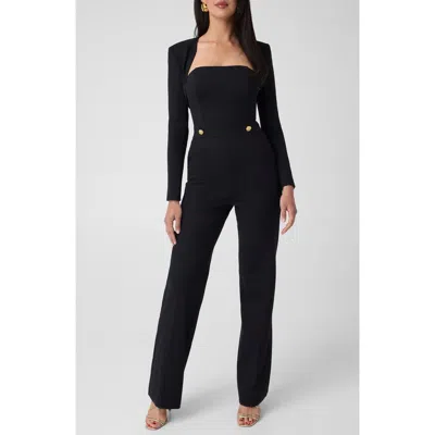 Marciano Sophia Strapless Ponte Jumpsuit In Black