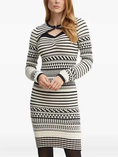 Marciano Striped-patttern Midi Dress And Cover Set In Black