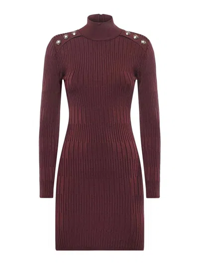 Marciano Ribbed Knit Mini Dress In Red
