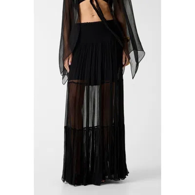 Marciano Tamia Smocked Waist Maxi Skirt In Black