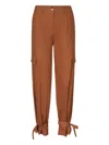 Marciano Tie-fastening Tappered Trousers In Brown