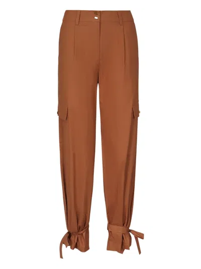 Marciano Tie-fastening Tappered Trousers In Brown