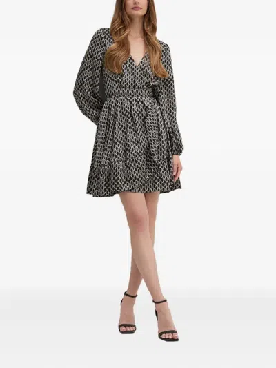 Marciano Tied-waist Patterned Mini Dress In Multi